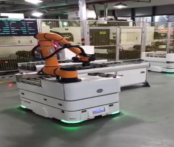 AGV+機械手復合式機器人應用