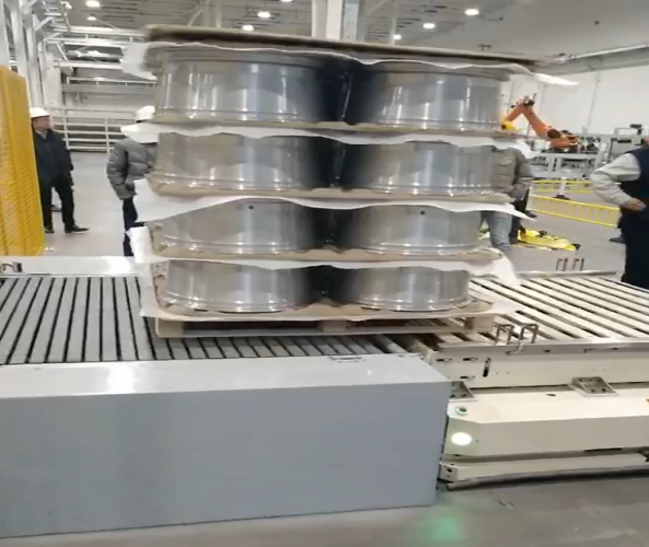 500kg滾筒移栽式AGV應用